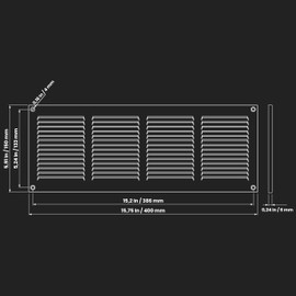 Repa Market Galvanized Air Vent Cover 16" x 6" Inch (Outer Dimensions) - Steel Return Air Grilles - for Ceiling and Sidewall - HVAC - with Protection Screen (15.74'' x 5.90'' Inch)