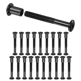 M METERXITY 20-Pack Hex Drive Socket Cap Bolt, M8 x 43mm Carbon Steel Furniture Connector Bolts Barrel Nuts for Furniture Assembly/Cabinet/DIY Binding Post Screws Rivet Fasteners [Black]