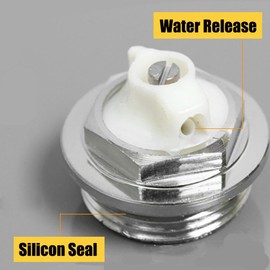 Pack of 4 3/4 Inch Vent Valve, Self-Closing Thread, Manual Radiator Air Vent Plug, Valve Replacement Accessories for Heating