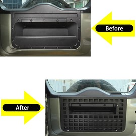 Car Trunk Storage Basket Organizer Side Cargo Rack Modular Compatible with Land Rover Defender 90 110 130 2020-2025 Car Rear Door Foldable Table Tailgate Table (Trunk Hang Things Grid Plate-C)
