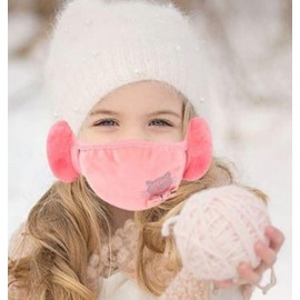 2-in-1 Kids' Winter Mask with Earmuffs Winter Mask Gray 10ea