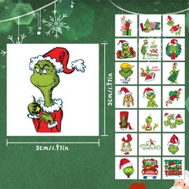 40Pcs Green Monster Temporary Tattoos,Christmas Birthday Party Supplies,Goodie Bag Stuffers,Christmas Decoration Gifts Xmas Party Favors for Kids