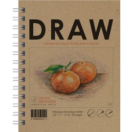 Draw Book. Wire Bound Journal Style Sketchbook for Pencil, Ink, Marker, Charcoal and Watercolor Paints. (8.5" x 11") (2)