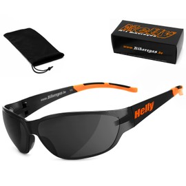 HELLY® - No.1 Bikereyes® | Biker Glasses, Motorcycle Sunglasses, Motorcycle Goggles | Anti-Fog, Windproof, Shatterproof | Top Wearing | Glasses: i-Cut (Smoke)