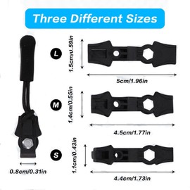 3 Sizes Universal Quick Release Zipper Head Replacement,24 Pcs Instant Replacement Zipper Slider, No Tools Repairing Zips at Home, Required removable Zipper Puller for Coats, Jacket, Backpacks