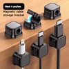 Magnetic Cable Clips, 6-Pack Desktop Cable Management Holders, Black and
