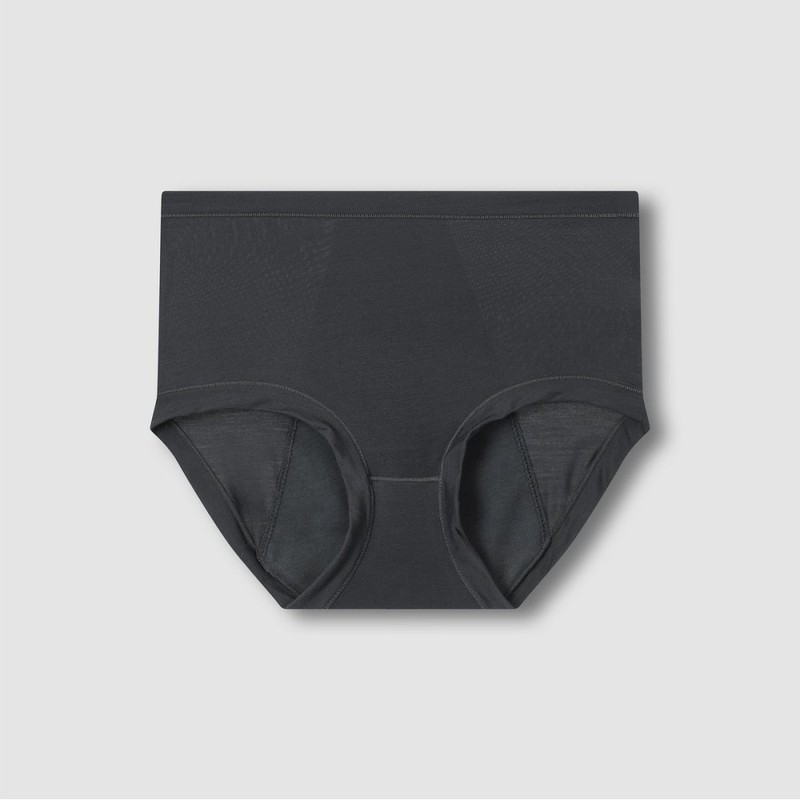 JAJU [JAJU] Women's Modal Sanitary Hip Hugger Panty 3-Pack_Black
