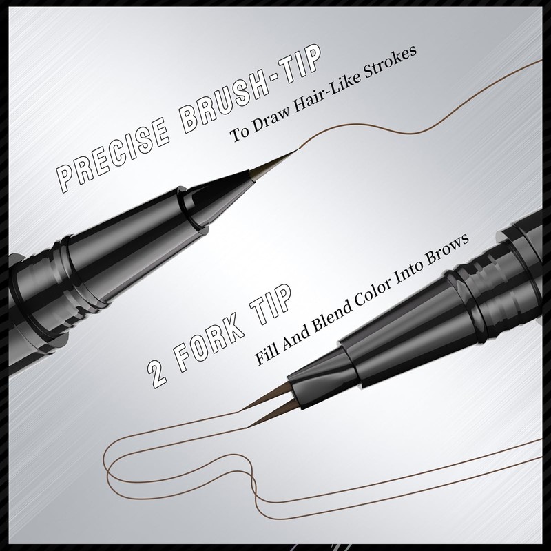 Eyebrow Pencil, Eyebrow Pen with Brush - Waterproof Brow Pen