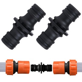 Hose Coupling, Garden Hose Connector, Hose Coupling 1/2 Inch, Garden Hose Coupling, Double Plug Garden Hose for Car Washing and Garden Hose Pipe Connection, Pack of 2
