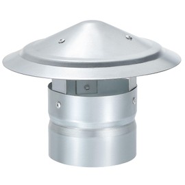 YOKIVE 1 Pcs 4-Inch Round Chimney Cap, Galvanized Iron Cone Top Chimney Cap | Stove Pipe Cap Stovepipe Finial Great for Outside Vent Flue Roof