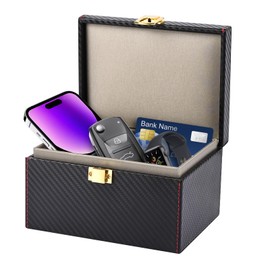 Keyless Go Protection Box, Faraday Box for Car Keys, RFID Blocker Car Keys, Signal Blocking, Anti-Theft Protection of Credit Cards and Car Keys, Inner Size 14.4 x 10.4 x 7.6 cm