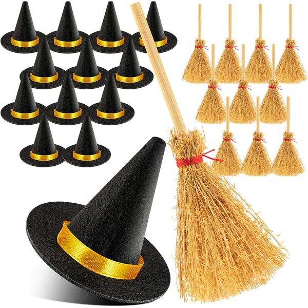ZHWKMYP 28Pcs Mini Witch Hats, Small Witch Hat for Crafts