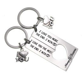 LParkin I Love You The Most The End I Win Keychain Couples Friendship Key Chain Cute Boyfriend Girlfriend Birthday Gifts For Him Her