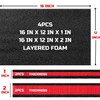 Tool Box Foam 4Pack 2pc 16x12x2in & 2pc 16x12x1in, Foam