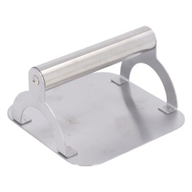 Meat Press Smoke Free Non Stick Time Saving Stainless Steel Burger Press for Kitchen Outdoor Grilling 14CM Square