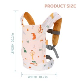 LAT Baby Doll Carrier for Kids Baby Doll Accessories Front and Back Carrier for Doll Original Cotton Flower Printed Baby Doll Backpack Carrier for Little Girls and Boys (Forest)