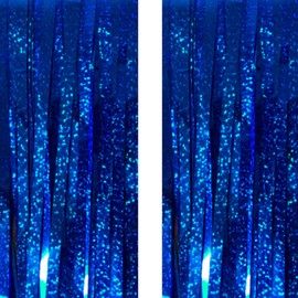 Dark Blue Backdrop Streamers AILEXI 2 Pack 1 m x 3 m Metallic Tinsel Foil Fringe Curtains for Photo Booth Party Decor