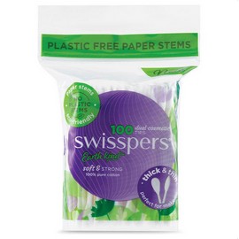 Swisspers Earth Kind Cosmetic Cotton Tips With Paper Stems 100 Pack