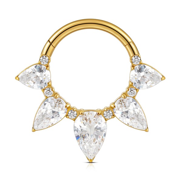 FINE4U Gold Septum rings 16G 8mm - ASTM F136 Titanium