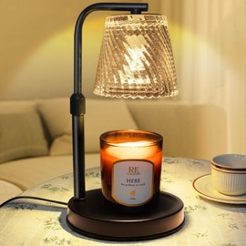 Candle Warmer Lamp with Timer Dimmable - Adjustable Electric Wax Melt Warmer Large Scented Jar Candles Lights, Birthday Gifts for Women, House Warming Gifts New Home Living Room Vintage Decor, Black