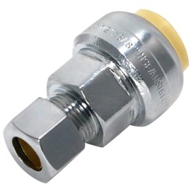 5 Pcs XFITTING Push Fit 1/2" x 3/8" OD Compression Adapter, 3/8 OD X 1/2 Push to Connect Adapter