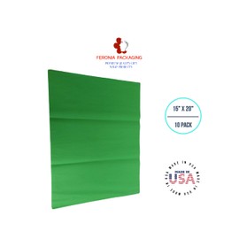 Groovy Green Tissue Paper Squares, Bulk 10 Sheets, Premium Gift Wrap and Art Supplies for Birthdays, Holidays, or Presents by Feronia packaging, Large 15 Inch x 20 Inch Made in USA