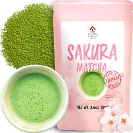chaganju Japanese Matcha with Sakura Tea, Refreshing Aroma of Matcha and Cherry Blossoms, Great for Baking, Culinary Grade, Made in Japan(100g)