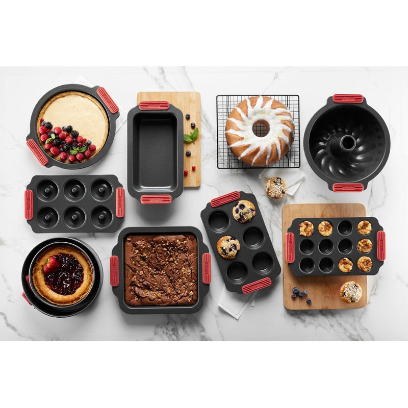 Lékué Mini-Muffin-Backform, antihaftbeschichtet, Metall, 12 Mulden