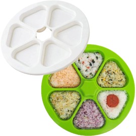 Fujipacks Hanbai Rice Ball Mold, Easy and Convenient, 6 Holes, Rice Ball Maker, Made in Japan, Onigiri Tatsujin, Rice Ball Maker, Press Mold, Green