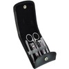 Royce Leather Manicure Kit with Stainless Steel Implements, Black, One
