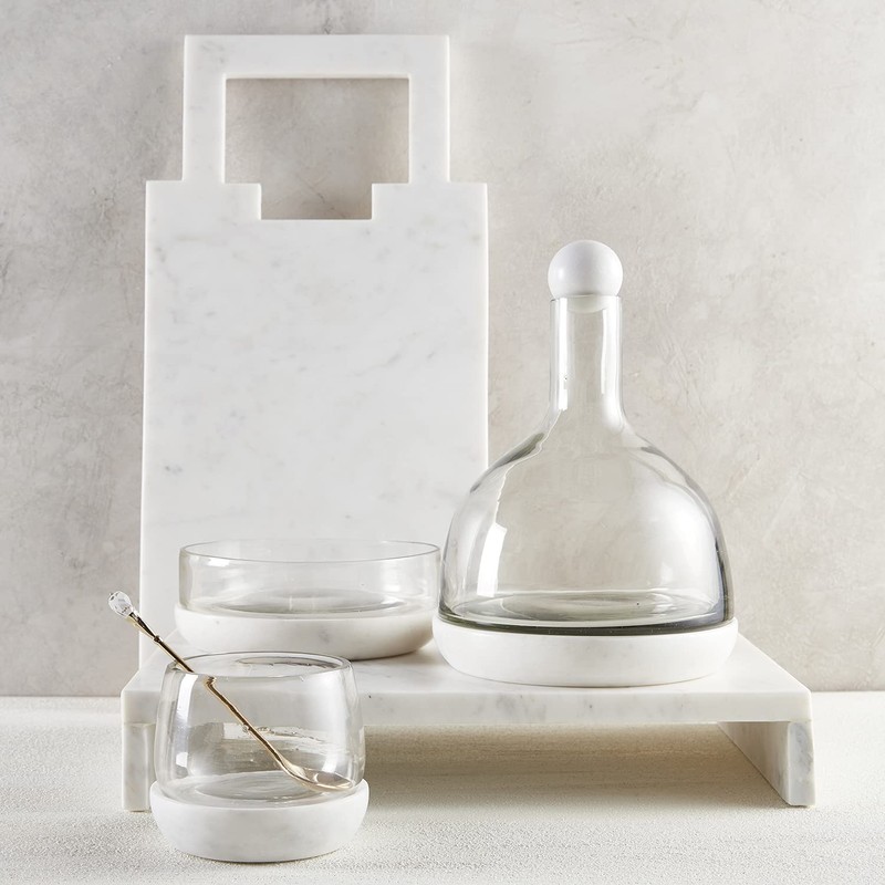 Santa Barbara Design Studio Table Sugar Marble and Glass Wine