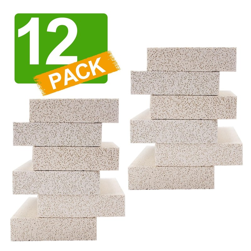 12 Pieces Insulating Fire Brick for Ovens, Kilns, Blacksmith, Fireplaces,