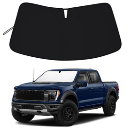 PIMCAR Windshield Sun Shade for Ford F150 2021-2026 | Premium 310T Reflective UV & Heat Protection | Custom Fit Foldable Sunshade with Storage Pouch, Dashboard Protector
