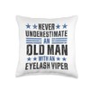 Old Man with a Eyelash Viper Funny Throw Pillow