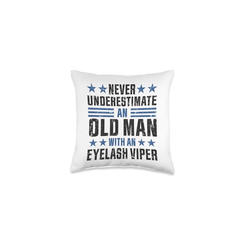 Old Man with a Eyelash Viper Funny Throw Pillow