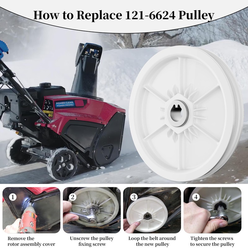 BiLLNE 121-6624 Pulley Fits for Toro Power Clear 721 Snow