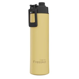 made by Fressko | Move Wide Mouth Insulated Stainless Steel Water Bottle - Limoncello | with Sip Lid | 22 oz 660ml |BPA-Free | Leak Proof Lid