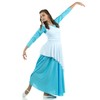 Danzcue Women's Asymmetrical Praise Dance Tunic, White, 2X-3X-Adult