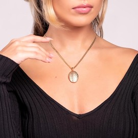 Barzel 18K Gold Plated Locket Necklace Photo Book Necklace - Made in Brazil