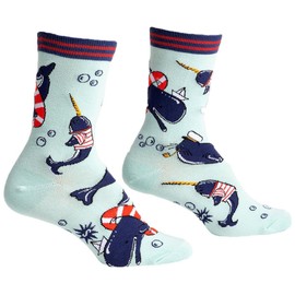 Sock It To Me, Women's Crew Whale-y Good Time Socks, One Size