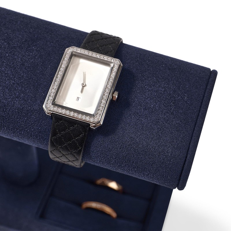 Papten J00403 Watch Stand, For 2 Pieces, Microfiber, Luxury, Stylish,