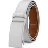DOOPAI Men's Leather Ratchet Belt - Adjustable Slide White Belt