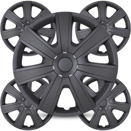 16 inch Hubcaps Best for 2010-2012 Nissan Sentra Ford Van, Set of 4 Black Matte 16-Inch Hub caps for Standard Steel Car Rims - Fits Most Cars Truck SUV- Snap-On Accessory Wheel Covers (Black Matte)