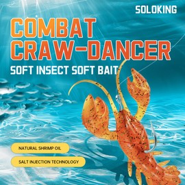 Soft Plastic Bass Fishing Lures, Crawfish Swimbait, 4.5g, 76mm, Pack of 10 (Moss-7#)