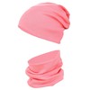 TupTam Unisex Children's Beanie Hat and Tube Scarf Set Plain