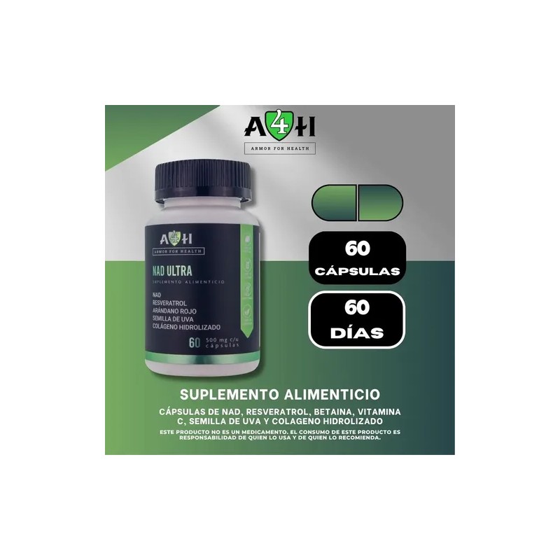Suplemento Nad Ultra 60 Capsulas 500mg A4h Resveratrol