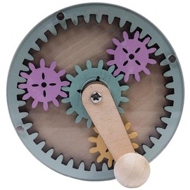 Sarini Educational Activity Board with Hand Crank, DIY Accessories for Interactive Learning and Developing Motor Skills