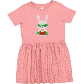 inktastic Superhero Bunny, Cute Bunny, Rabbit, Mask, Cape Toddler Dress 5-6 Mauve with Speckles 44679
