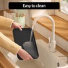 2‑Pack Black Non‑Slip Rectangular Plastic Food Serving Trays 12.2×8.9in