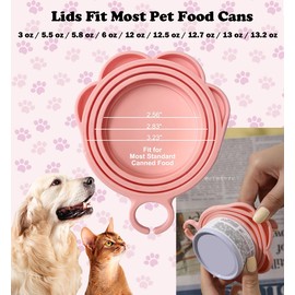 Cat Dog Food Can Lids Spoons - Cute Paw Silicone Pet Can Lids Covers for Dog Cat Food Cans / Can Opener Cat Food Spatula Spoons for Wet Food / Cat Treat Spoon for Lickable Squeeze up Treats, Pink